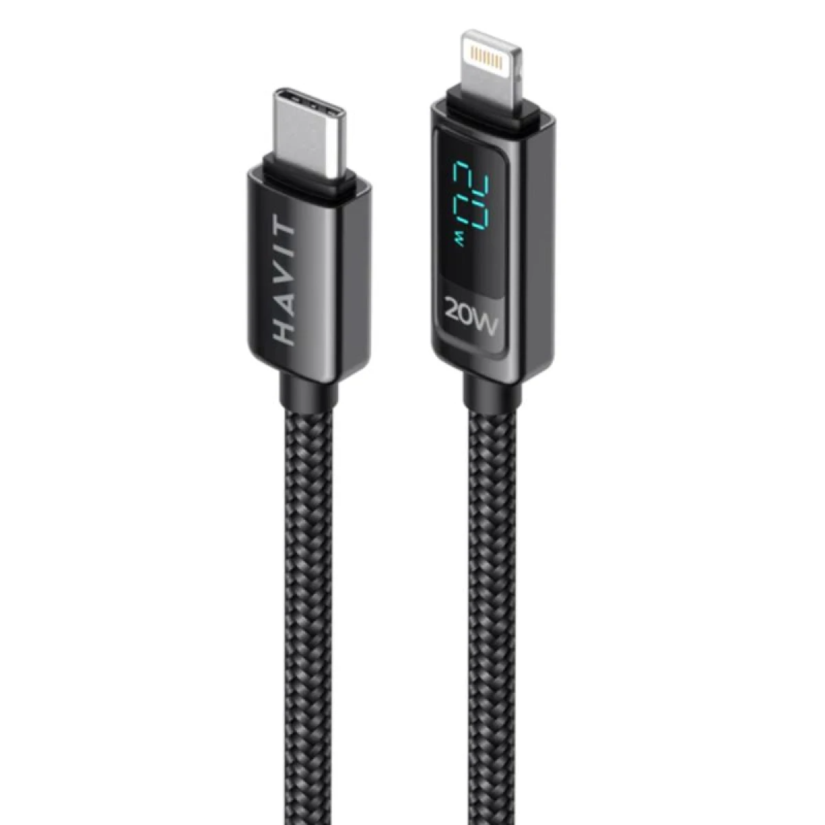 HAVIT CB6246 USB-C to Lightning Nylon Braided Cable for iPhone 1.2m - Black HAVIT CB6246 USB-C to Lightning Nylon Braided Cable for iPhone 1.2m - Black